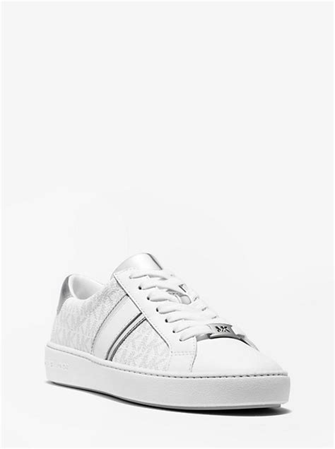 Irving Logo and Metallic Leather Stripe Sneaker